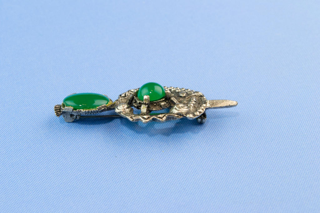 Silver and Green Kilt Pin or Brooch