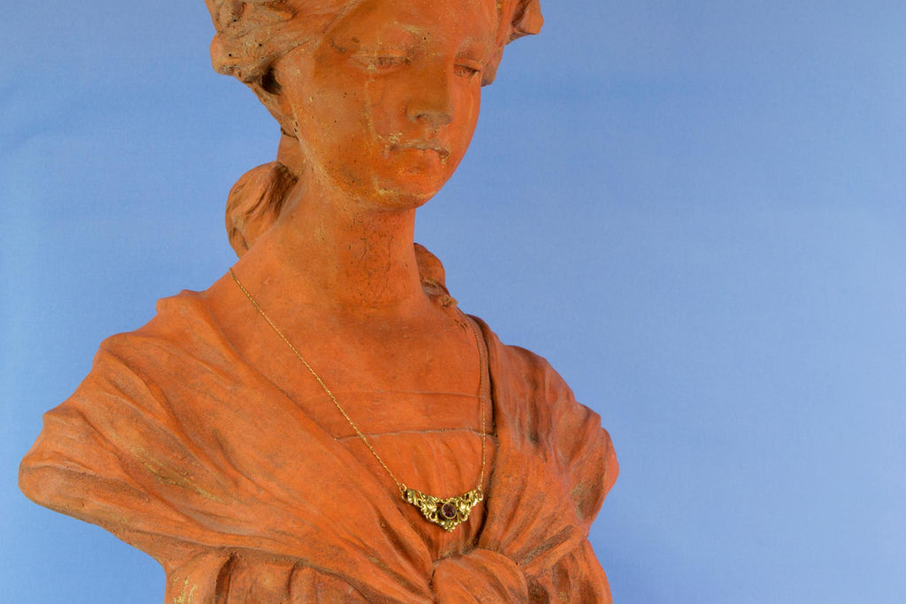 Gilded Silver Floral Necklace Necklace In Sterling Silver, Continental European Early 1900s