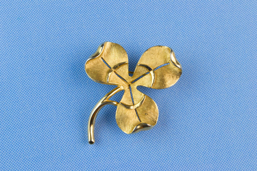 Gold Clover Brooch by Trifari, American 1950s