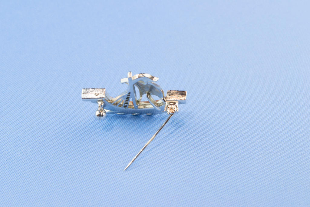 Enameled Nordic Ship Brooch 1960s