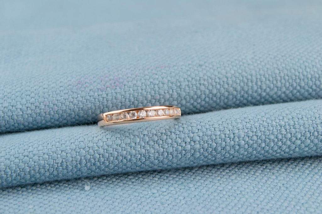 Half Eternity Ring Sterling Silver and CZ