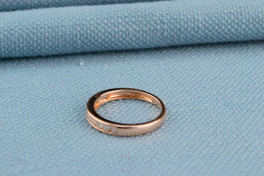 Half Eternity Ring Sterling Silver and CZ
