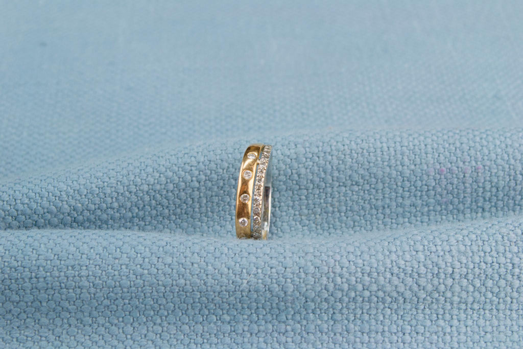Ring in Two Tone 18ct Gold with Diamonds