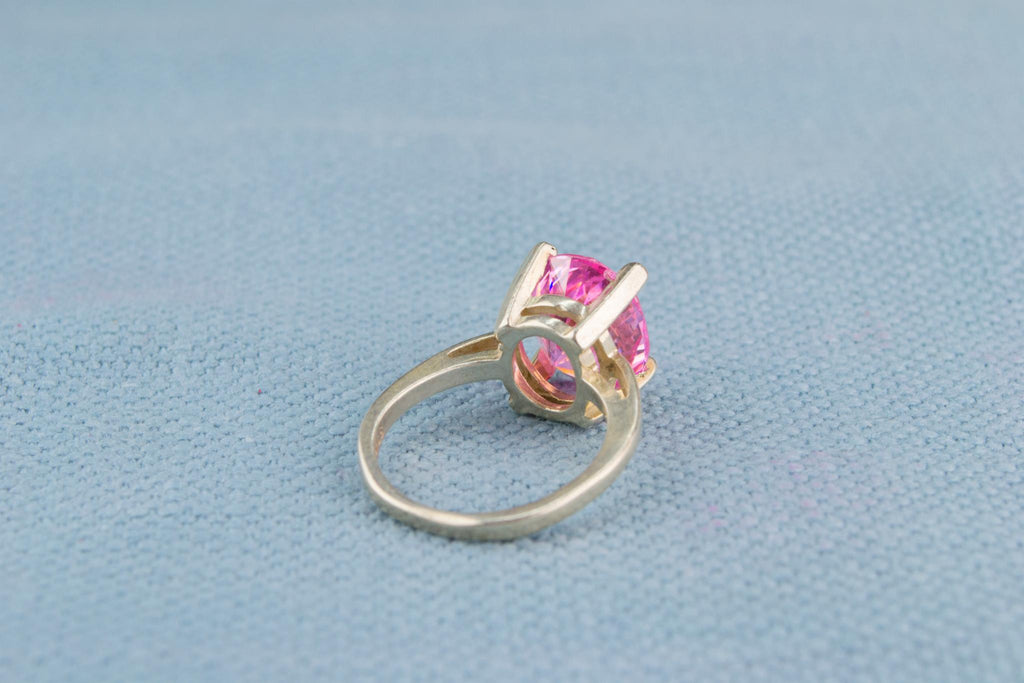 Sterling Silver Ring with Pink Stone