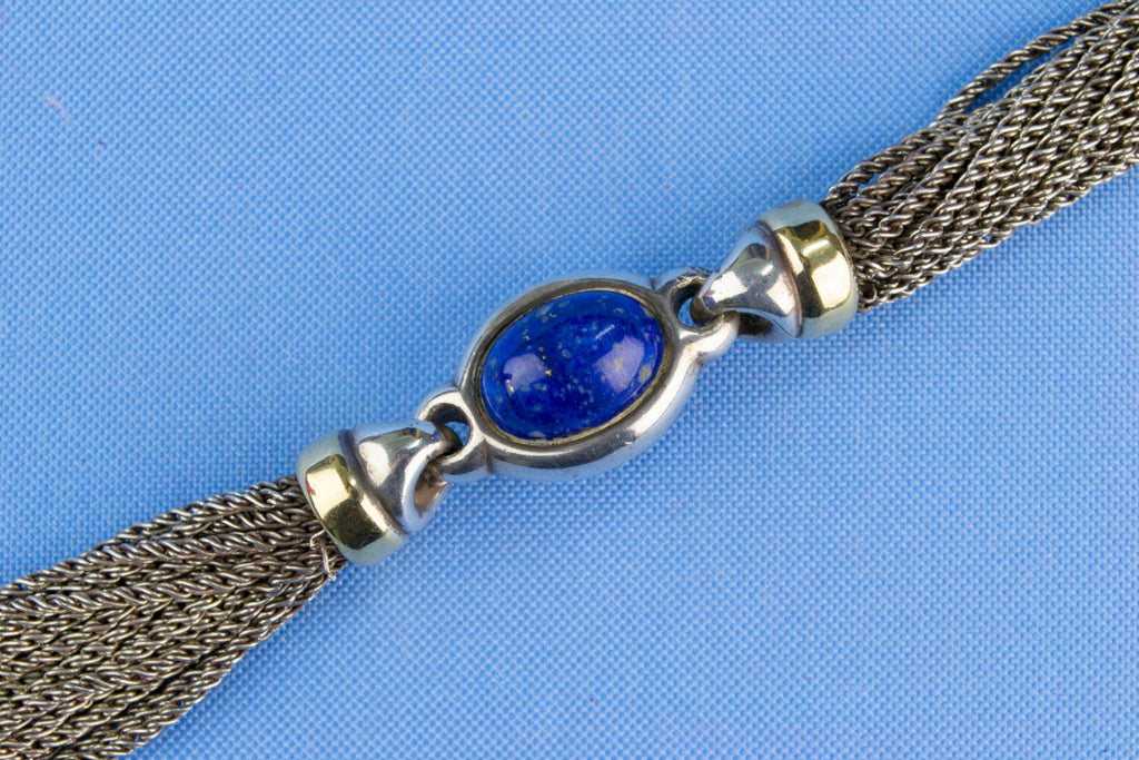 Bracelet in 18ct Gold Silver & Lapis Lazuli
