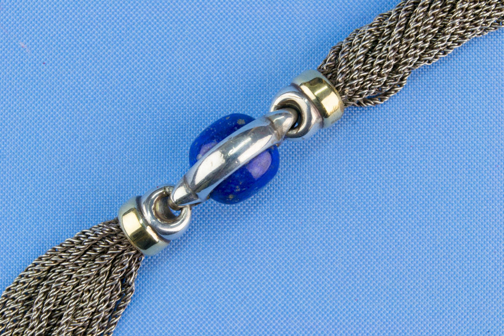 Bracelet in 18ct Gold Silver & Lapis Lazuli
