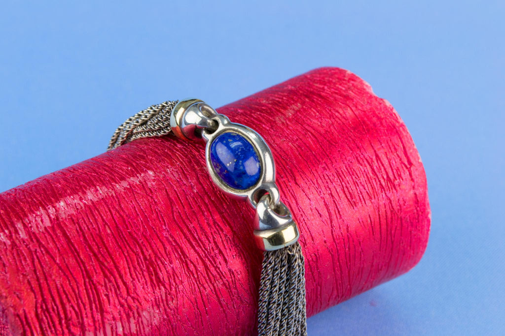 Bracelet in 18ct Gold Silver & Lapis Lazuli