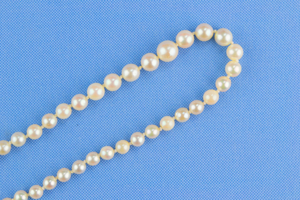 Graduated Necklace in 18ct Gold and Cultured Pearls