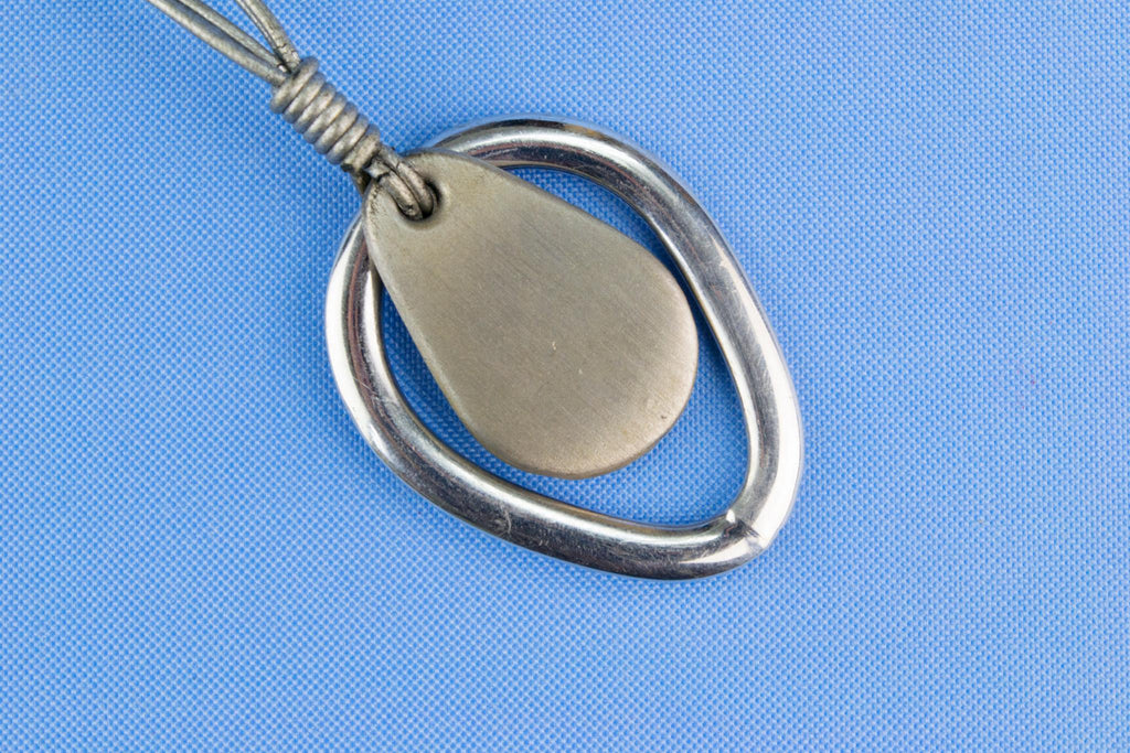 Necklace In Sterling Silver and Fabric