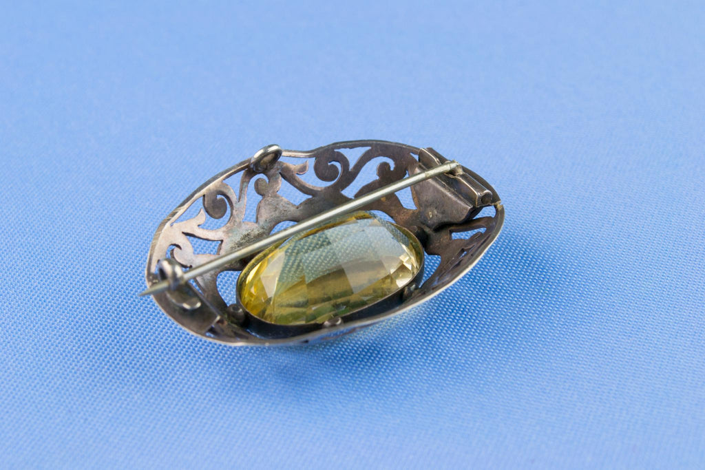Scottish Citrine Brooch Victorian 19th Century