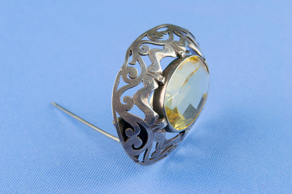Scottish Citrine Brooch Victorian 19th Century