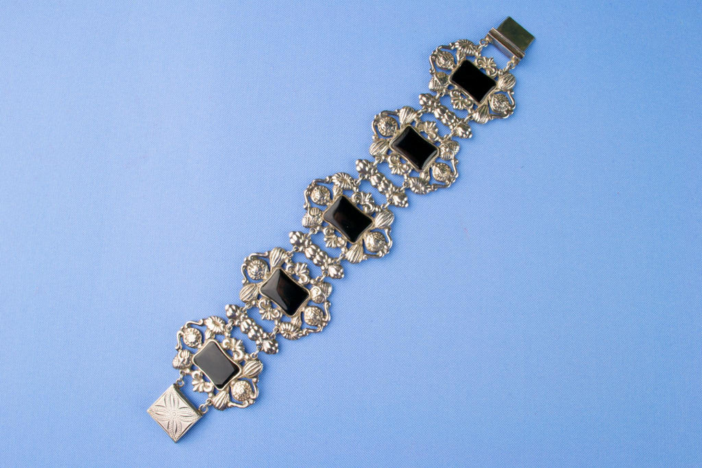 Georgian Silver and Onyx Bracelet, English circa 1800