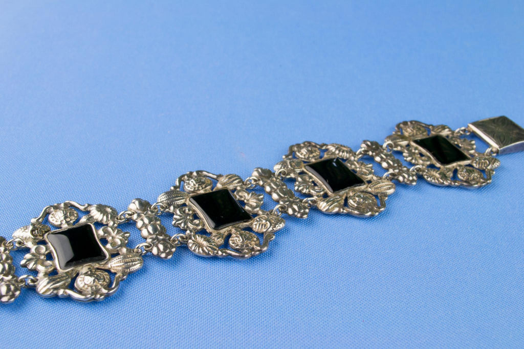 Georgian Silver and Onyx Bracelet, English circa 1800