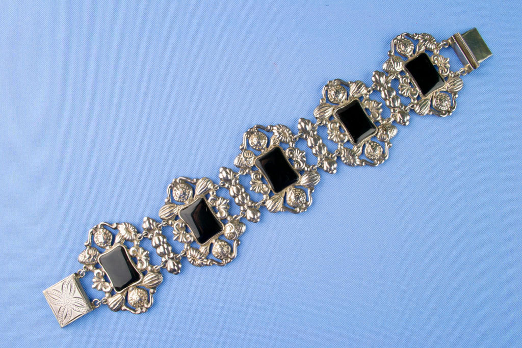 Georgian Silver and Onyx Bracelet, English circa 1800