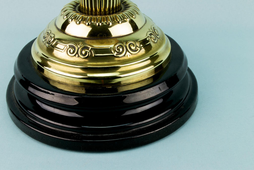 Tall Glass and Brass Oil Lamp, English 19th Century