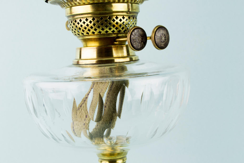 Vianne Pink Glass Oil Lamp, French Circa 1900