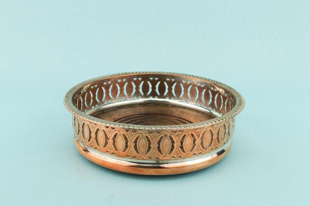 Silver Plated Victorian Bottle Coaster, English Circa 1900