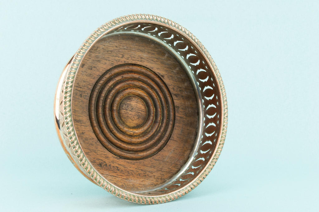Silver Plated Victorian Bottle Coaster, English Circa 1900