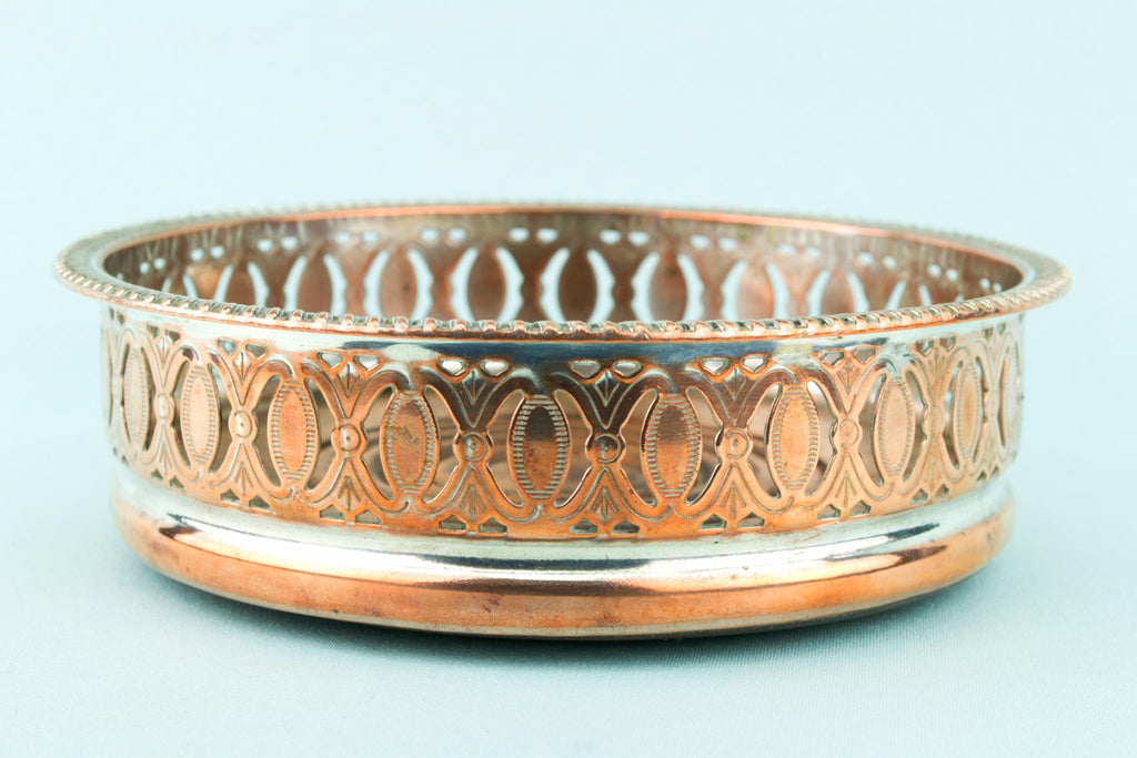 Silver Plated Victorian Bottle Coaster, English Circa 1900