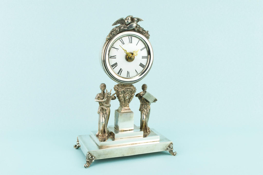 Silver Clock Antique circa 1900