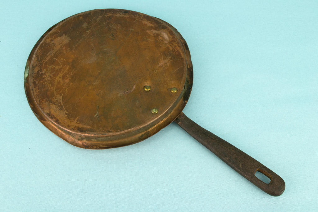 Small Copper & Iron Pan Lid, English 19th Century