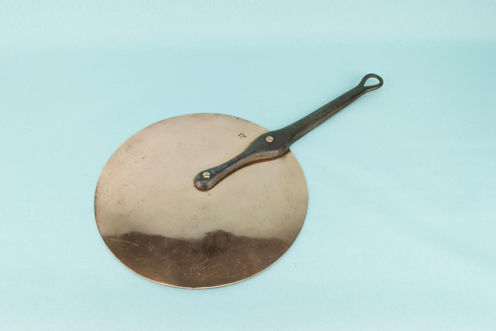 Copper & Iron Flat Pan Lid, English Early 1800s