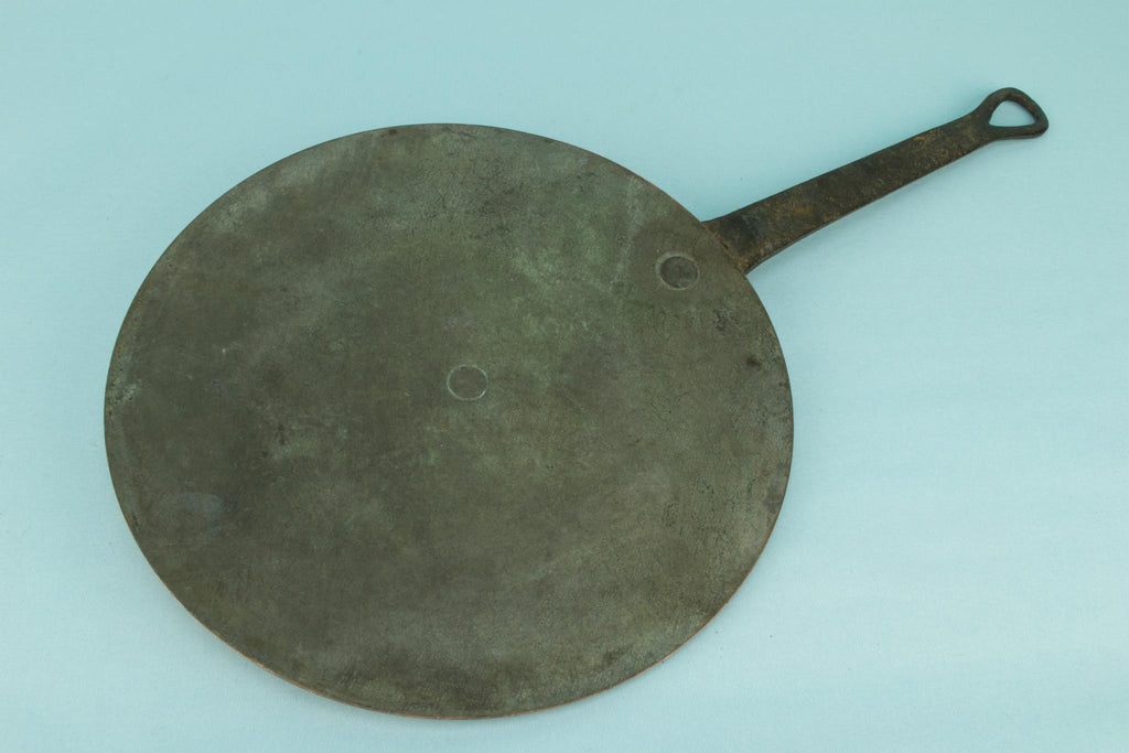 Copper & Iron Flat Pan Lid, English Early 1800s