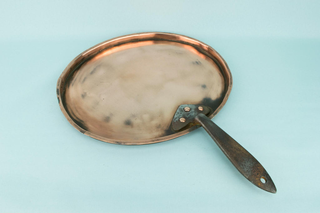 Large Oval Copper & Iron Pan Lid, English 19th Century