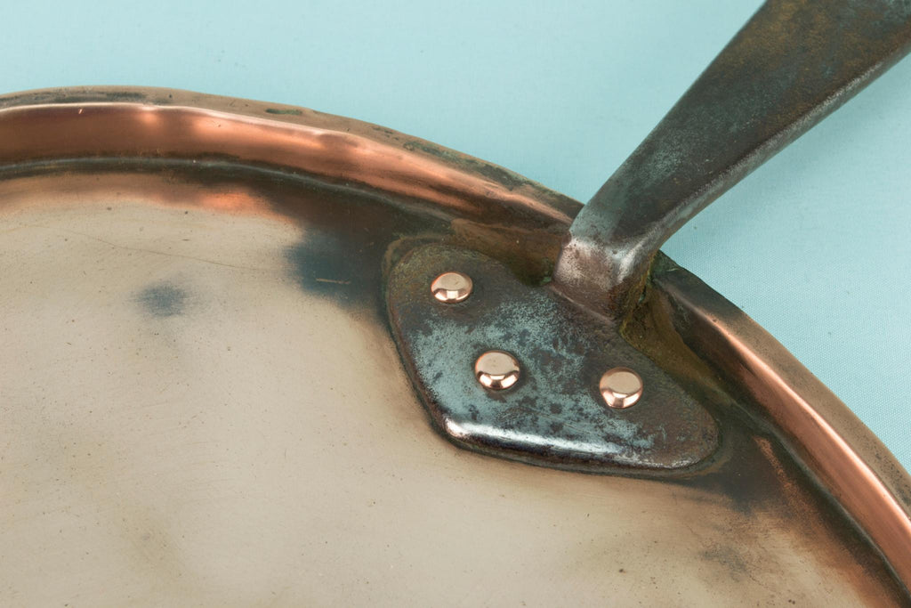 Large Oval Copper & Iron Pan Lid, English 19th Century