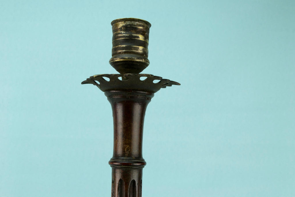 Mahogany Tall Georgian Candlesticks, English Circa 1800