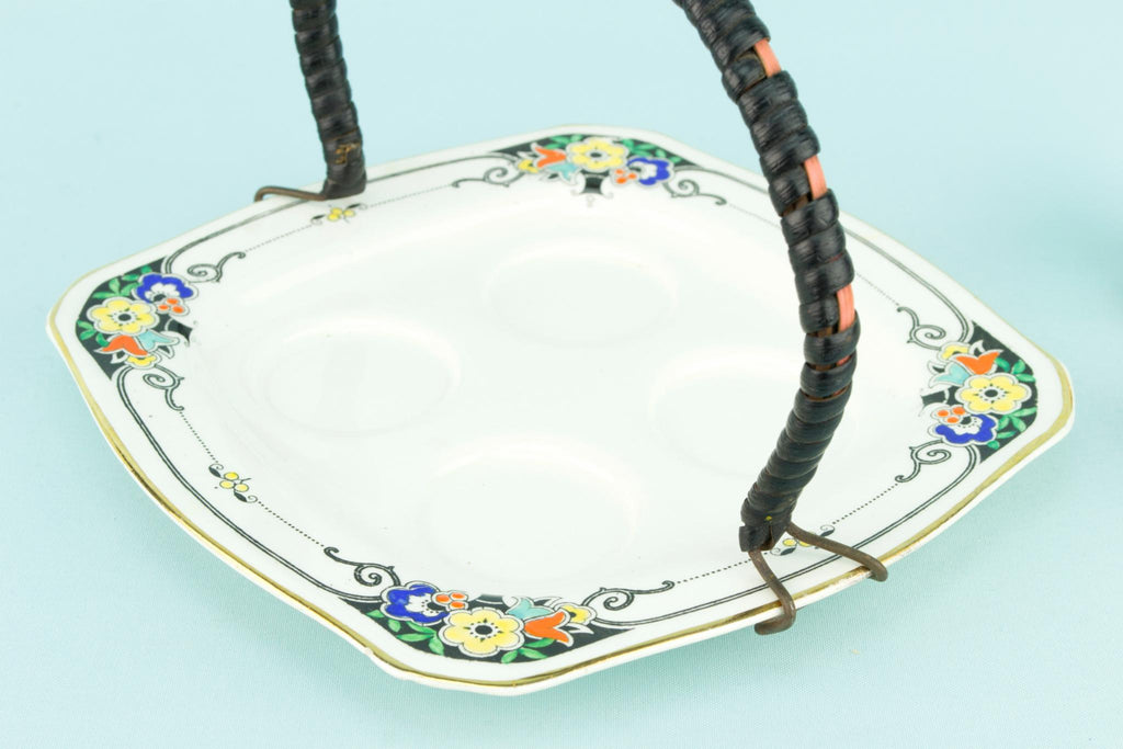 Art Deco Egg Cups on Dish, English 1930s
