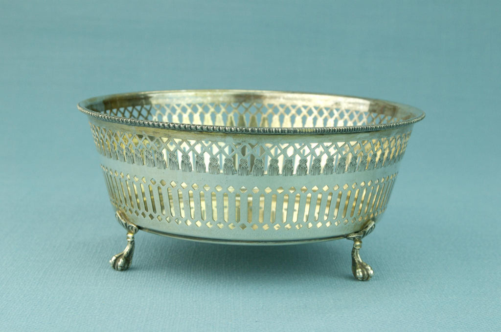 Silver Serving Bowl on Feet Early 1900s