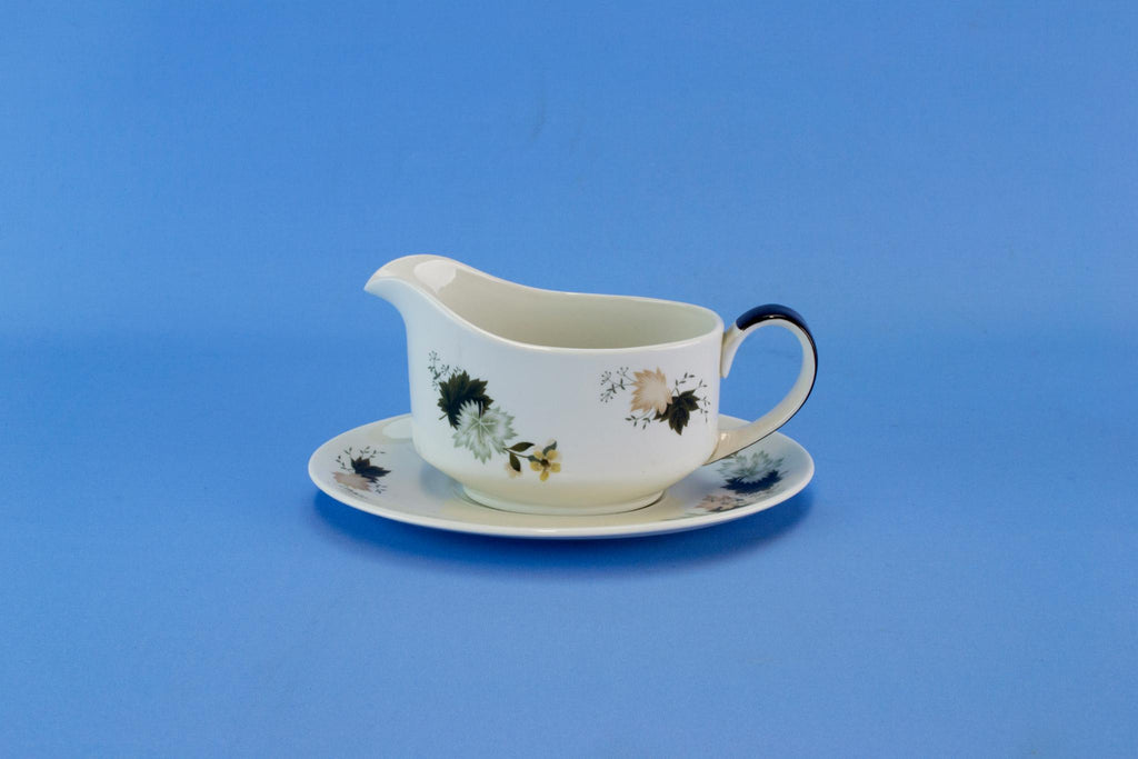 Gravy Boat on Plate by Royal Doulton, English Circa 1960