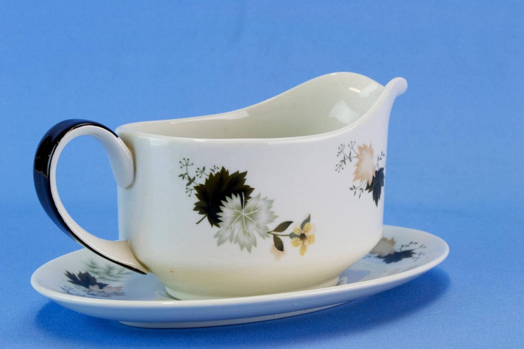 Gravy Boat on Plate by Royal Doulton, English Circa 1960