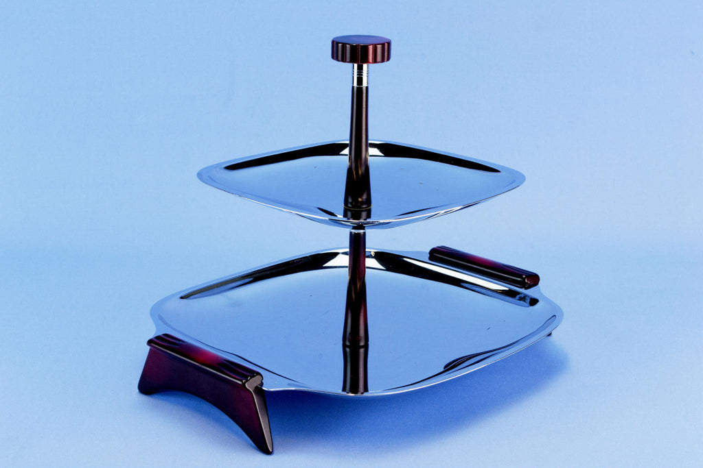 Cake Stand Two Tiers by Glo-Hill, Canadian 1950s