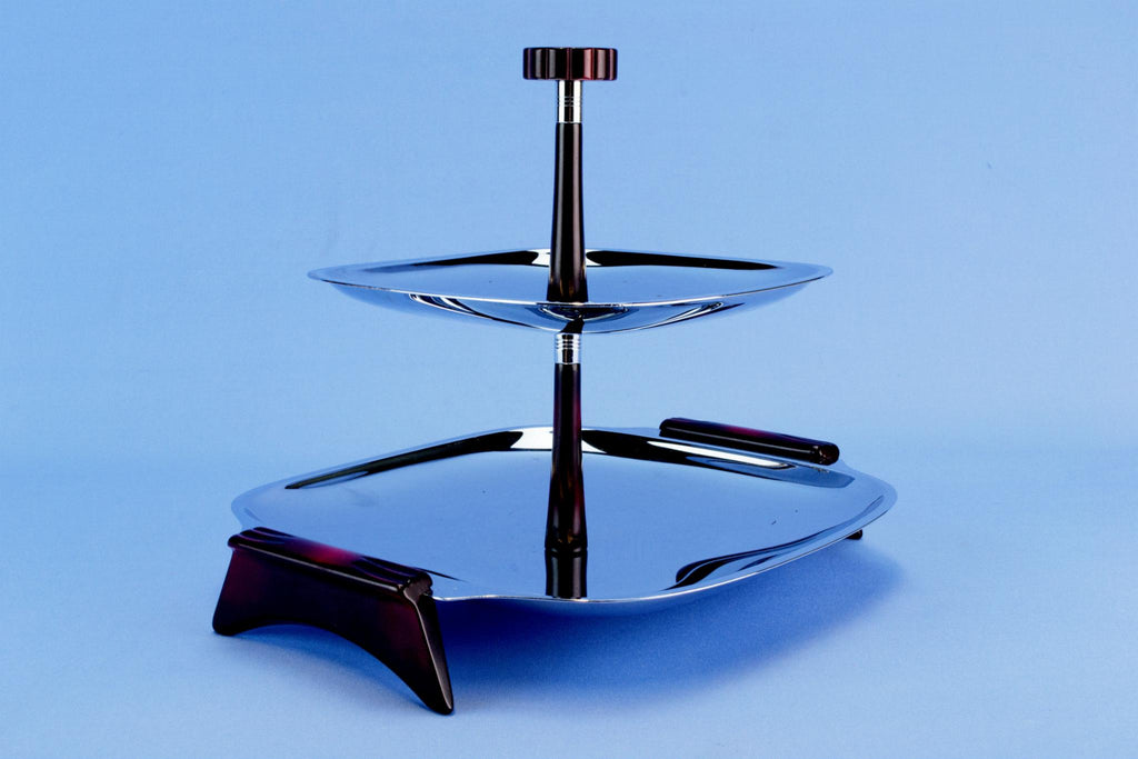 Cake Stand Two Tiers by Glo-Hill, Canadian 1950s