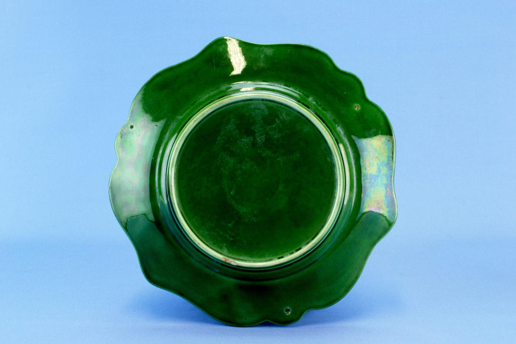 Serving Dish Green Majolica, English 19th Century