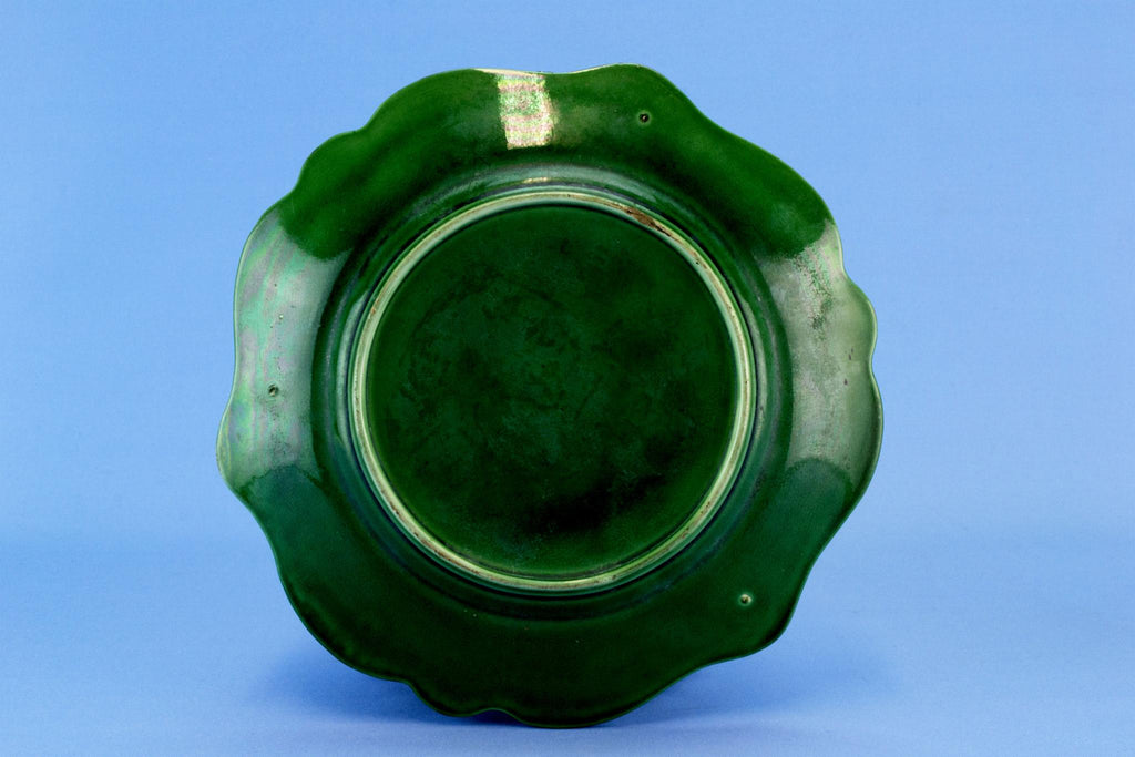 Green Majolica Serving Dish, English 19th Century