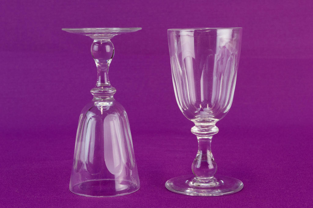 Two Sherry Schooners in Cut Glass, English Circa 1900