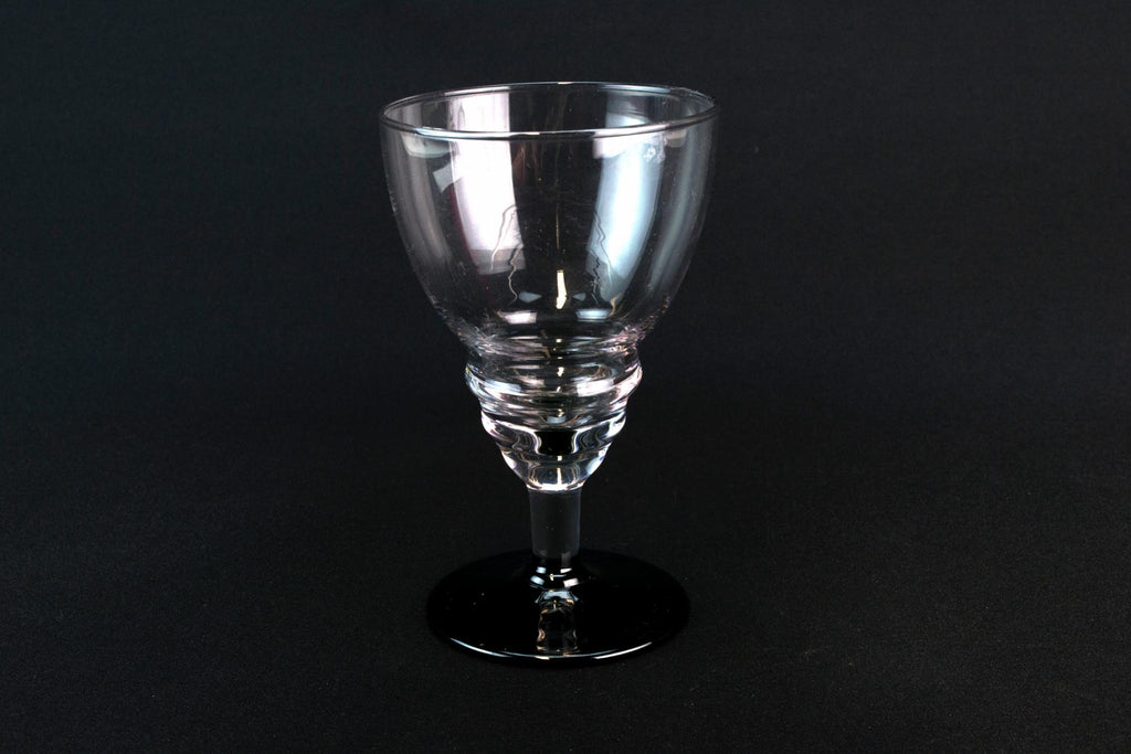 Black stem wine glass