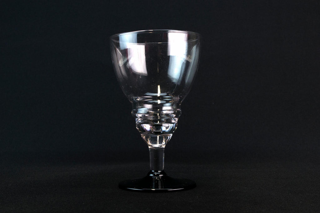 Black stem wine glass