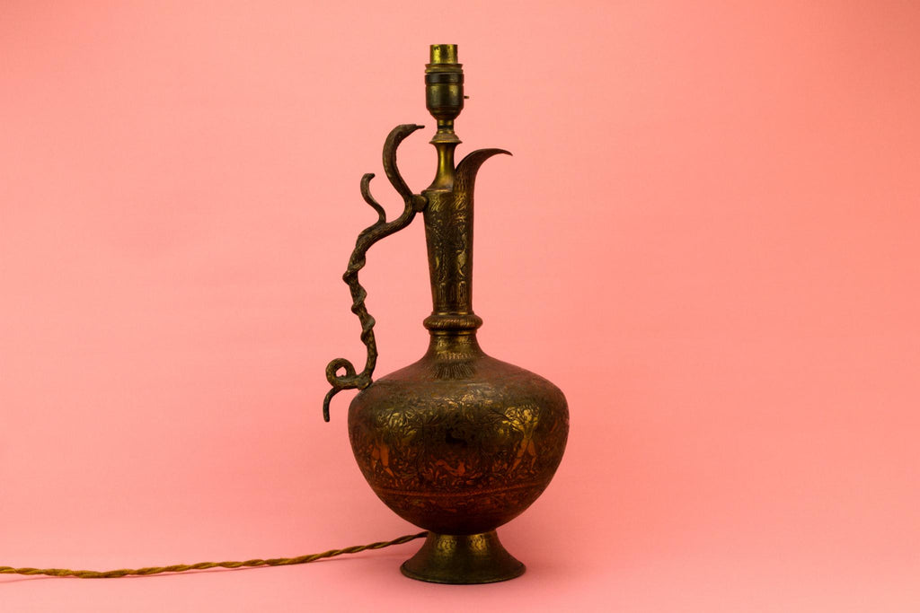 Tall Brass Lamp, Indian 1930s