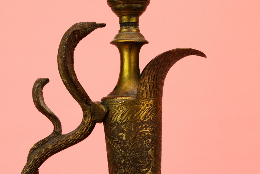Tall Brass Lamp, Indian 1930s