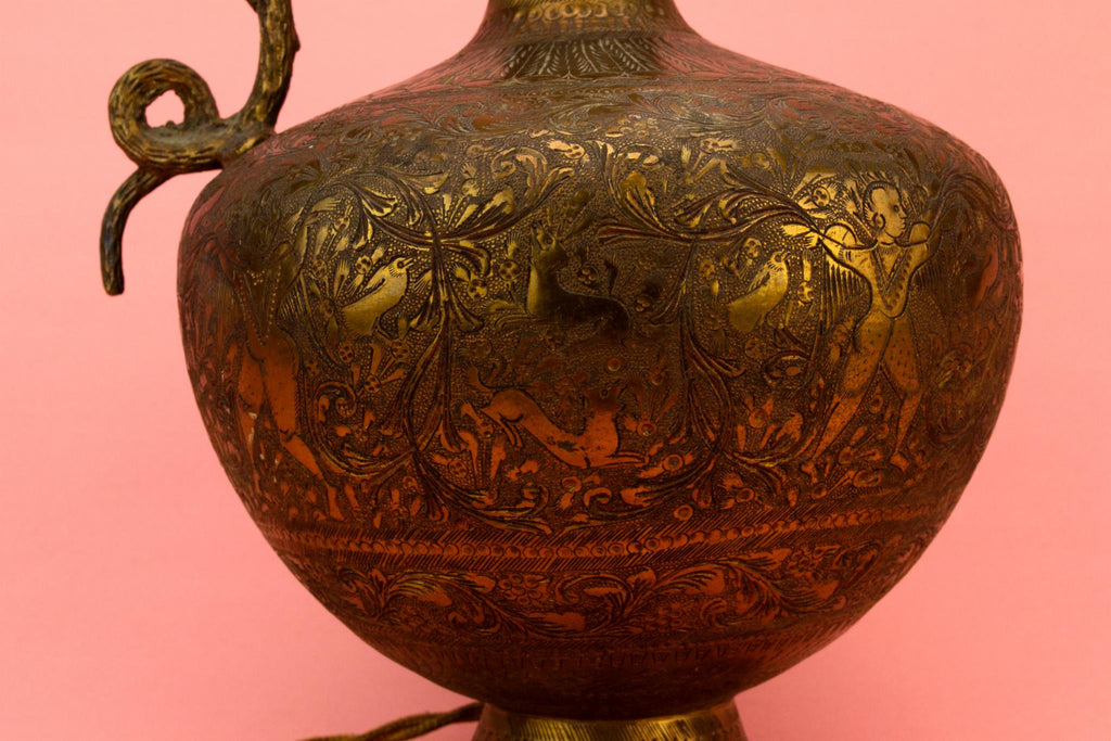 Tall Brass Lamp, Indian 1930s