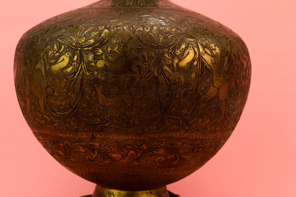 Tall Brass Lamp, Indian 1930s