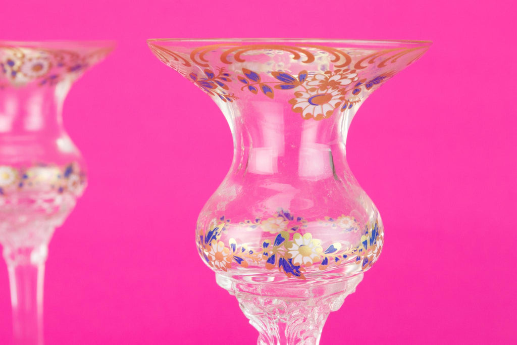 Pair of Glass Candlesticks by Rosenthal