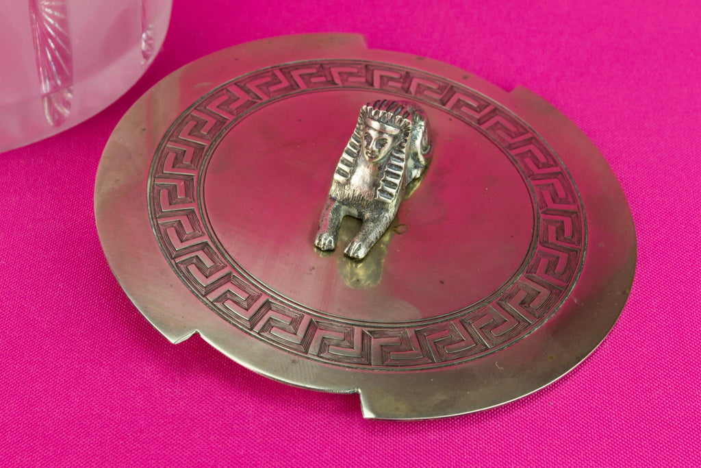 Silver Plated Small Egyptian Revival Serving Bowl, English Early 1900s