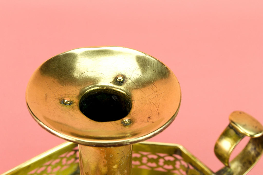 Arts & Crafts Candlestick in Brass, English Circa 1900