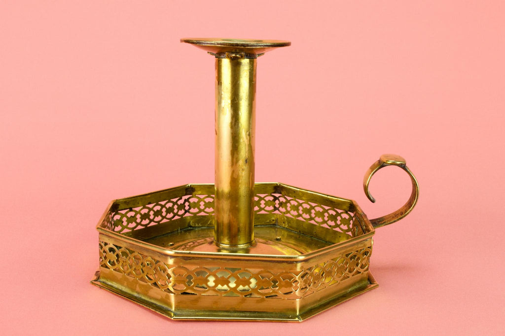 Arts & Crafts Candlestick in Brass, English Circa 1900