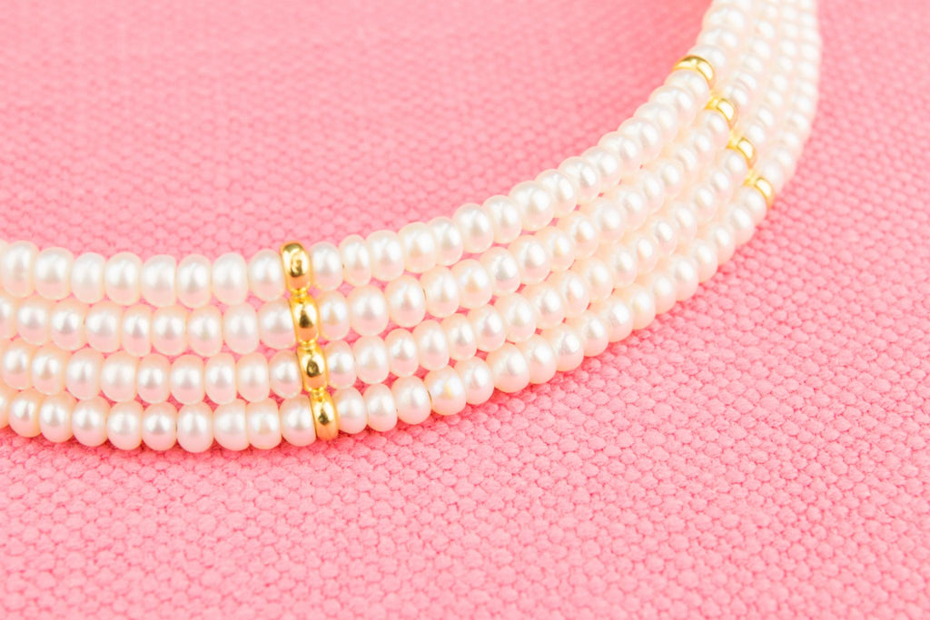 18ct Gold and Pearl Choker